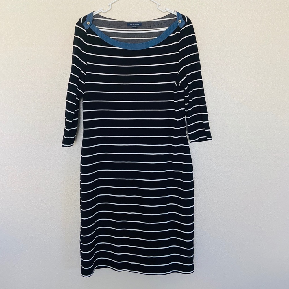 Tommy Hilfiger black and white stripe dress